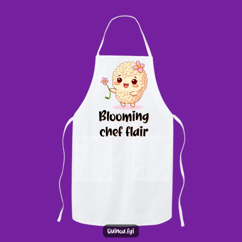 Funny Happy Quinoa Flower Apron - Kitchen Joy & Healthy Vibes Gift