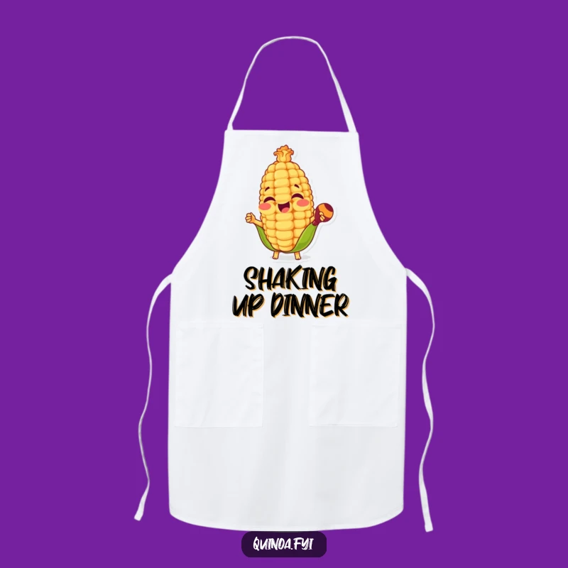 Funny Corn Kernel Maracas Apron - Fiesta Kitchen & Hilarious Cooking