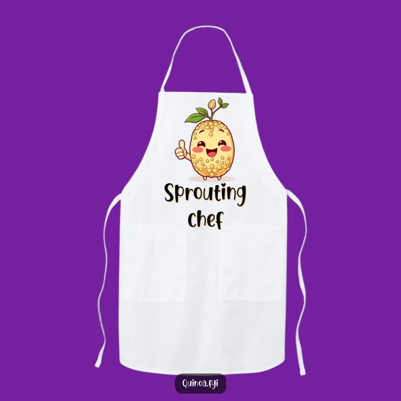 Funny Happy Quinoa Apron: Cook with Positivity & Thumbs-Up