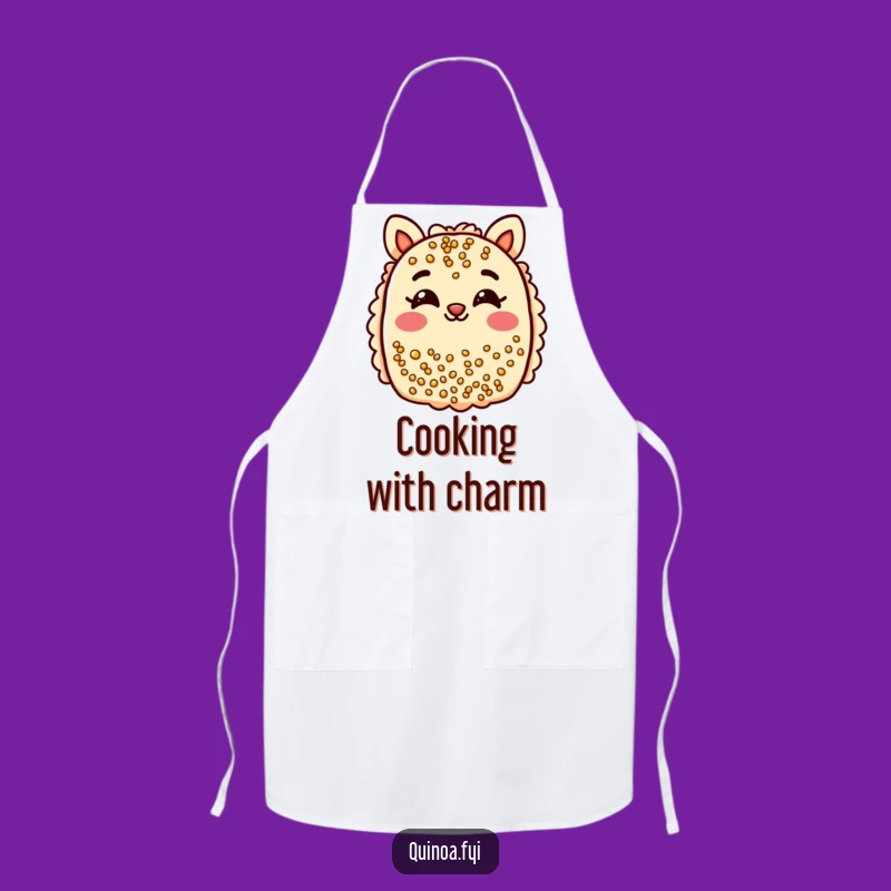 Funny Quinoa Bar Wink Apron: Cheerful Treat, Kitchen Fun, Perfect Funny Gift