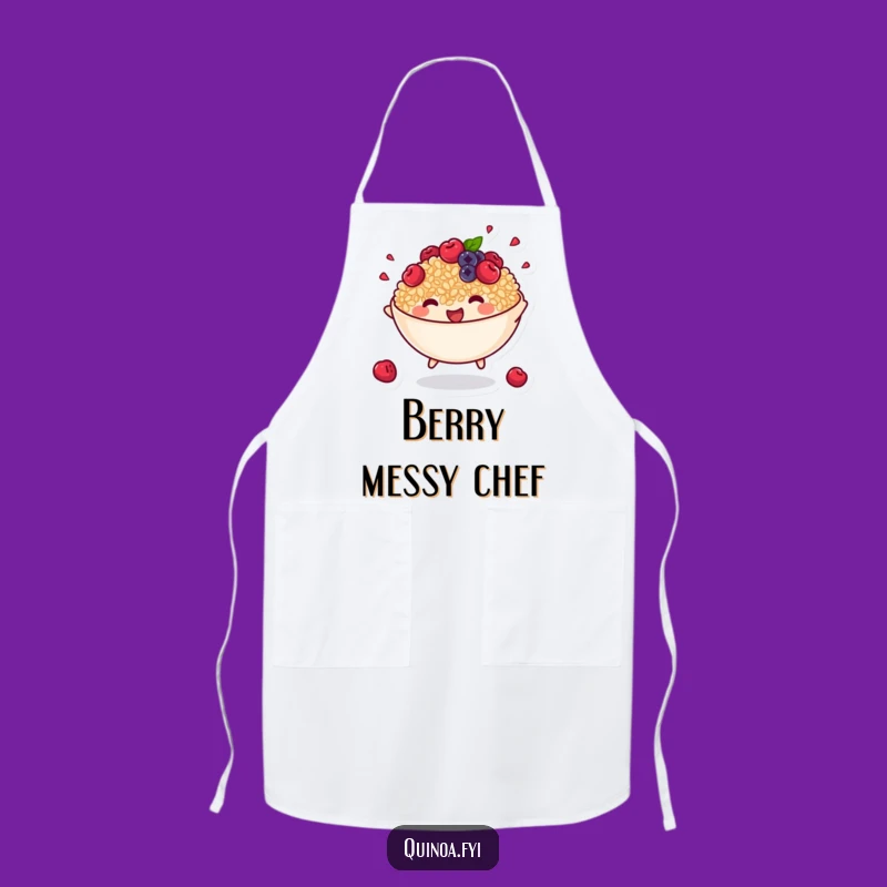 Funny Quinoa Bowl Bouncing Apron: Energetic Chef's Gift