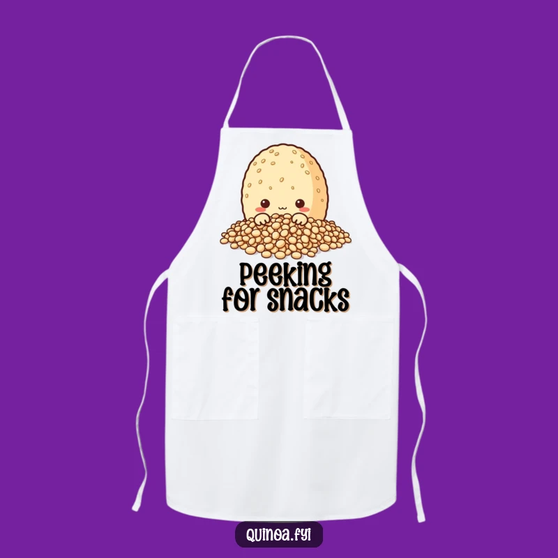 Funny Quinoa Peek Apron: Cook with Curiosity in a Grain Character Design