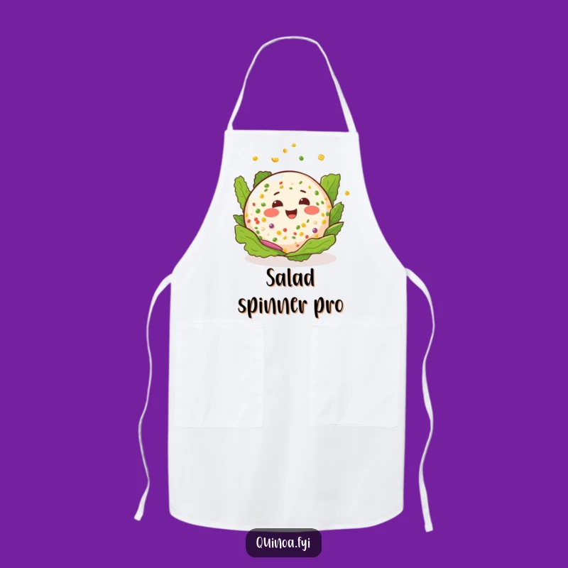 Funny Quinoa Salad Spin Apron: Happy Expression, Kitchen Fun, Perfect Funny Gift