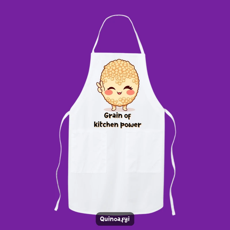 Funny Quinoa Peace Sign Apron - Kitchen Fun & Healthy Vibes Gift