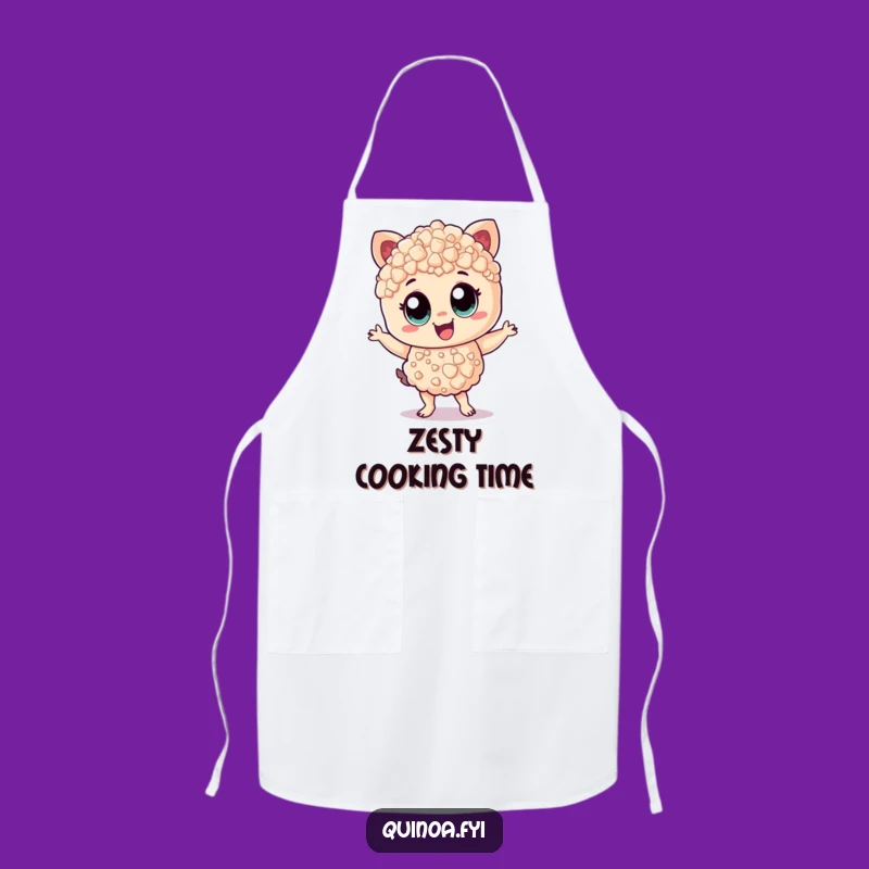 Funny Quinoa Chef Apron - Cheerful Dancing Character Kitchen Gift