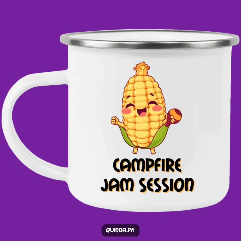 Funny Corn Kernel Maracas Camping Mug - Outdoor Fiesta & Sips