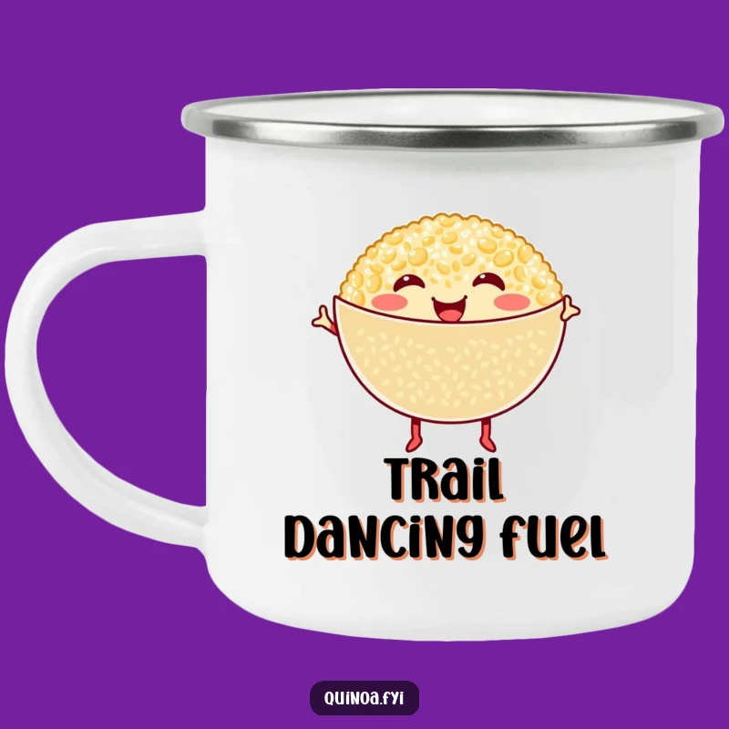 Durable Funny Dancing Quinoa Bowl Camping Mug - Adventure-Ready Healthy Fun