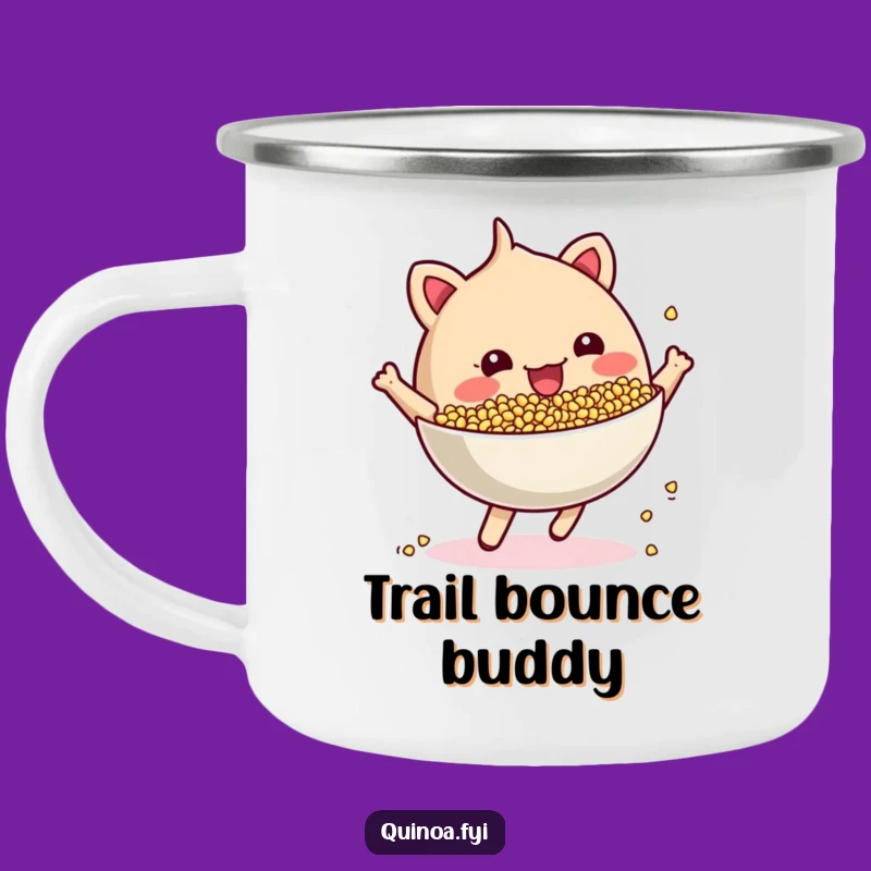 Funny Bouncing Quinoa Bowl Camping Mug: Adventure Fuelled by Energy, Hilarious Gift