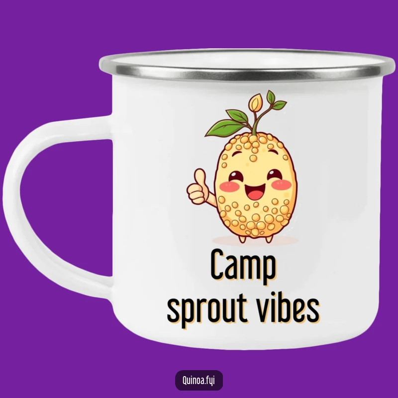 Funny Happy Quinoa Camping Mug: Positivity on the Go