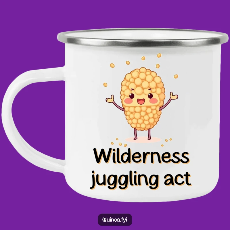 Funny Juggling Quinoa Camping Mug - Durable and Hilarious for Outdoor Fun!