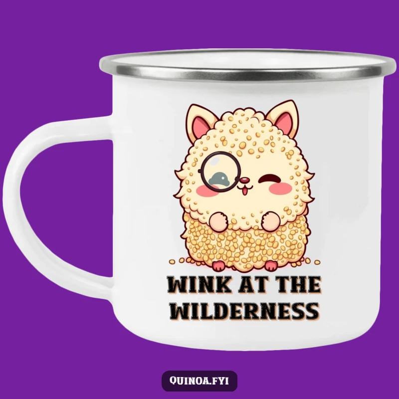 Funny Quinoa Monocle Wink Camping Mug: Adventure with Sophisticated Sips!