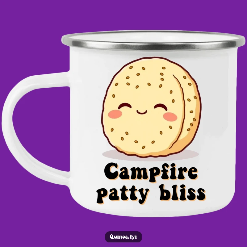 Funny Quinoa Patty Camping Mug - Enjoy Your Brew with Serene Vibes Funny Gift