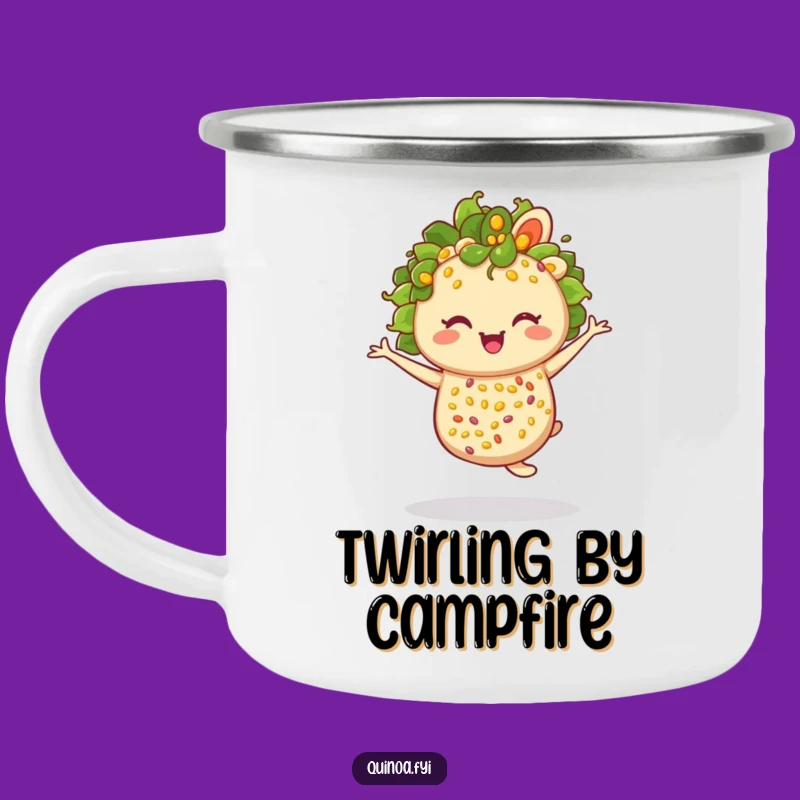 Funny Twirling Quinoa Salad Camp Mug: Fun for Outdoor Meals