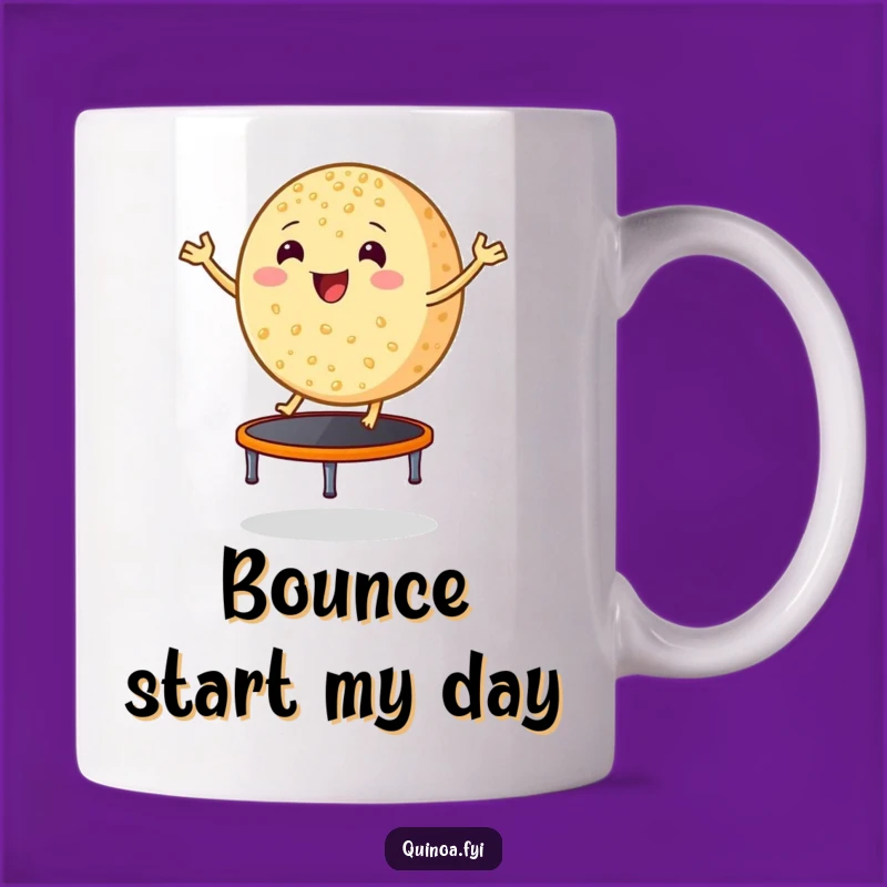 Funny Bouncing Quinoa Mug, Hilarious Healthy Food Gift for Fitness Enthusiasts