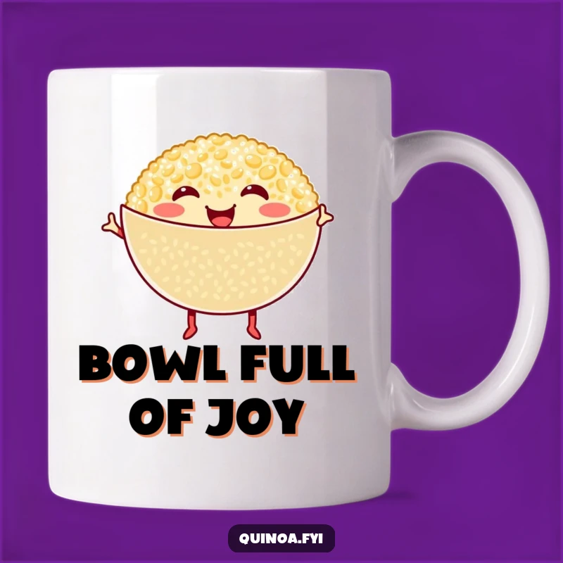 Funny Dancing Quinoa Bowl Mug - Hilarious Healthy Foodie Gift