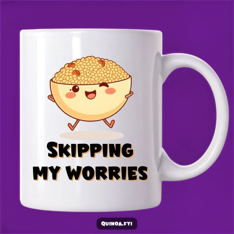 Funny Quinoa Bowl Skipping Mug: Healthy Humor Gift for Foodies