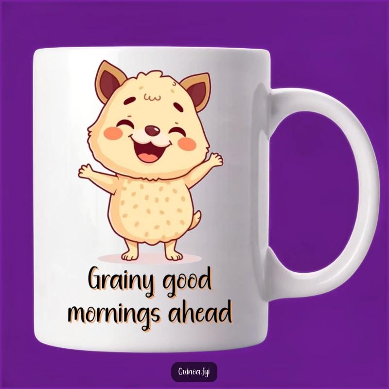Funny Quinoa Happy Dance Mug: Whimsical Grain Blend, Perfect Funny Gift for Foodies