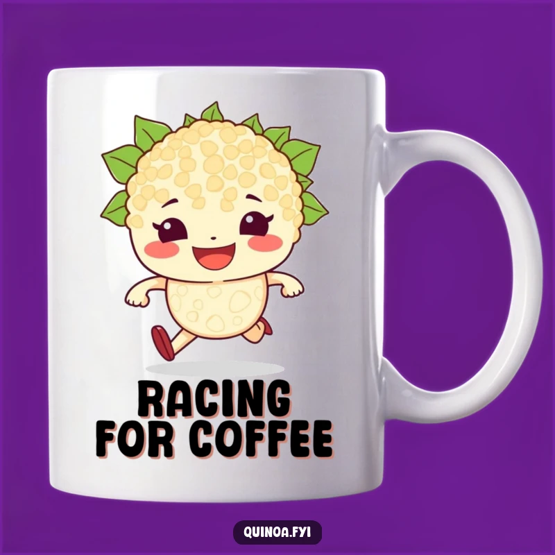 Funny Quinoa Race Mug: Determined Character Ready to Win Gift
