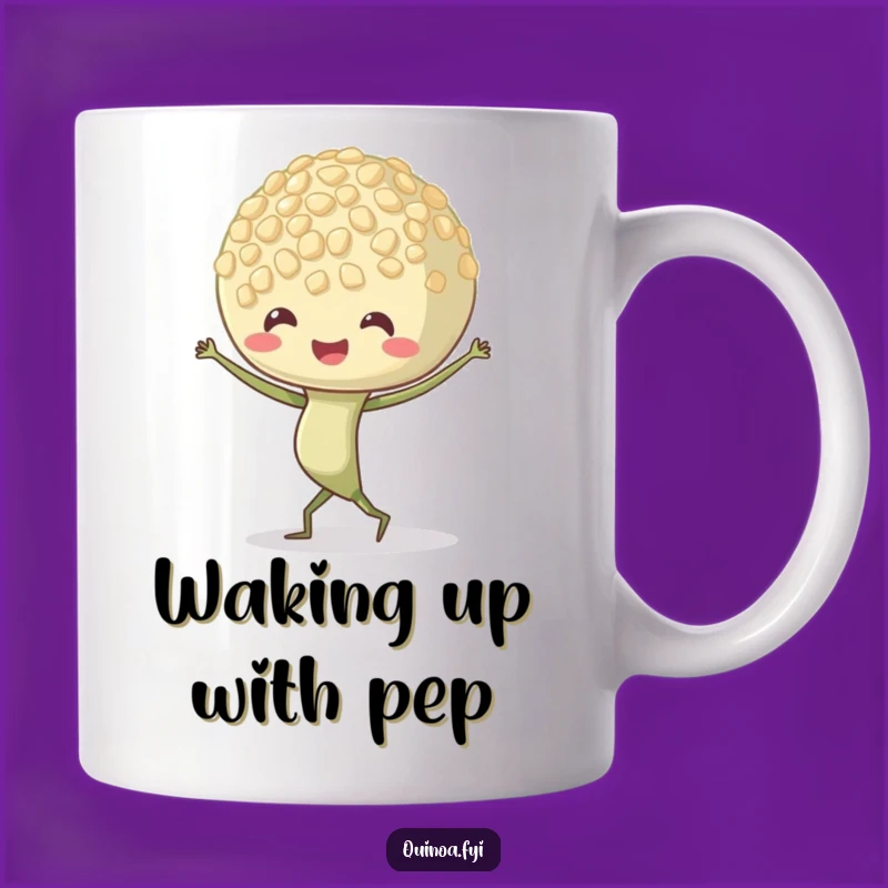 Funny Quinoa Sprout Mug - Wiggling Roots Dancer, Energetic Funny Gift