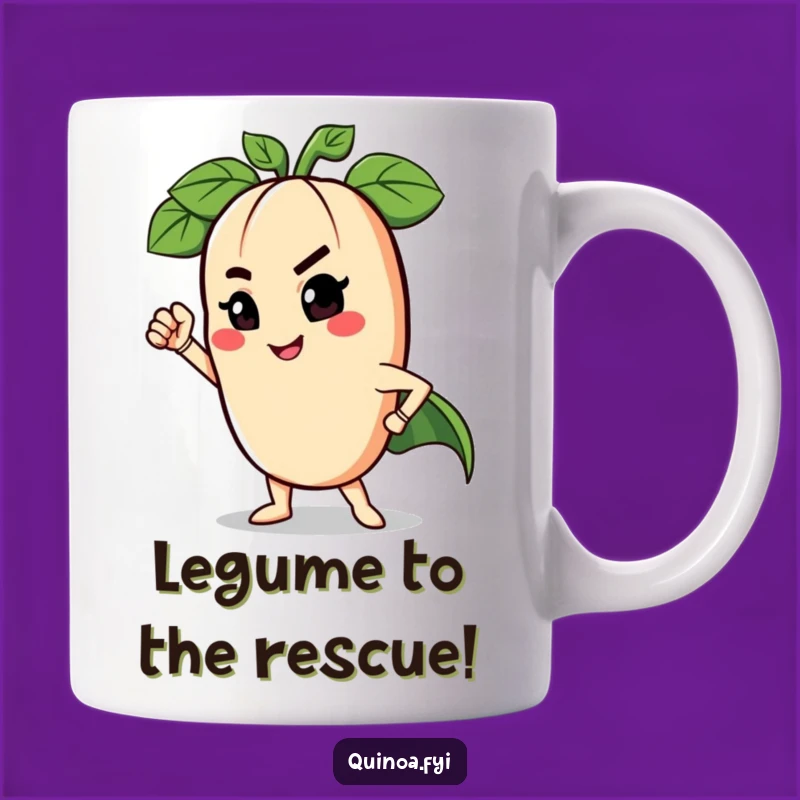 Funny Superhero Legume Mug - A Winking Pod Hero, Perfect Humorous Gift