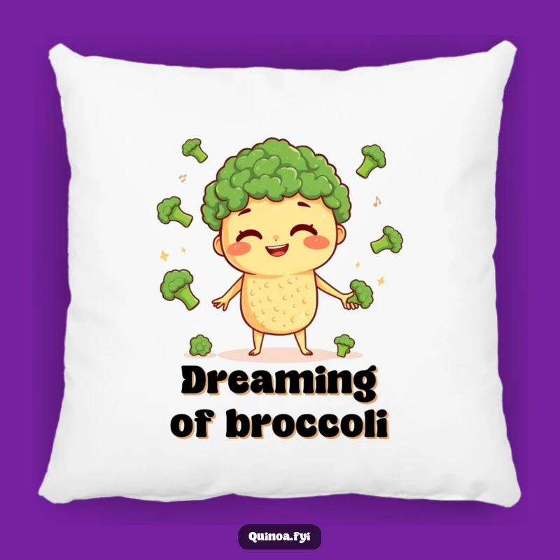 Funny Quinoa Juggling Pillow: Soft Cushion Featuring a Grinning Veggie Character, Cozy Laughs
