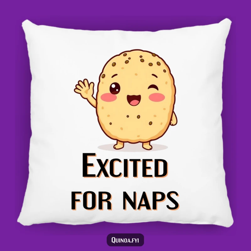 Funny Waving Quinoa Patty Pillow: Cuddle Up with Cheer, Hilarious Gift