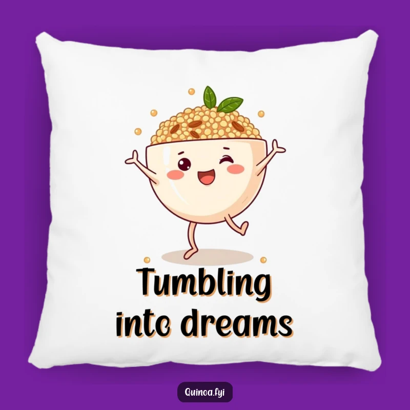 Funny Quinoa Bowl Cartwheel Pillow - Cozy & Hilarious Comfort Decor