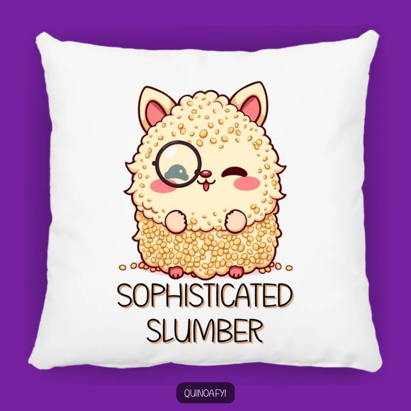 Funny Quinoa Monocle Wink Pillow: Cuddle Up with Classy Comfort!