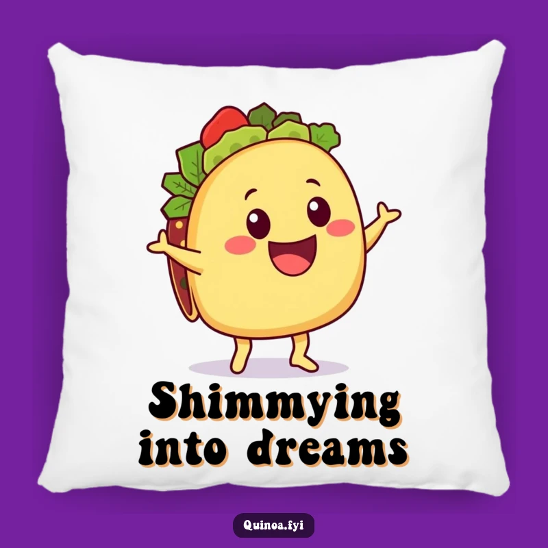 Funny Taco Quinoa Pillow: Cozy Character Decor, Humorous Comfort for Fiesta Fun