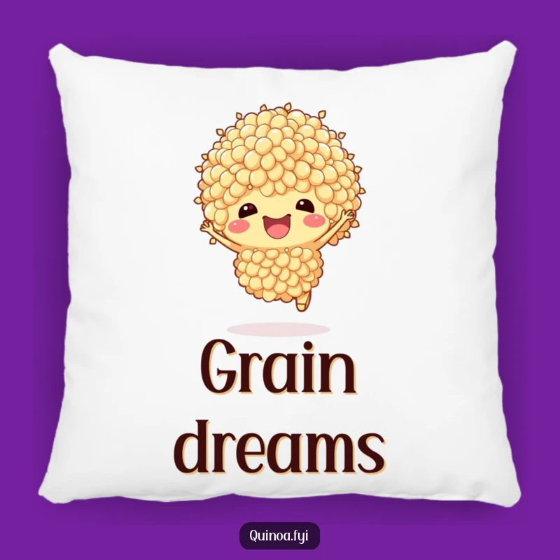 Funny Quinoa Hop Pillow: Cuddle Up with this Cheerful Grain Design, A Comfy Funny Gift!