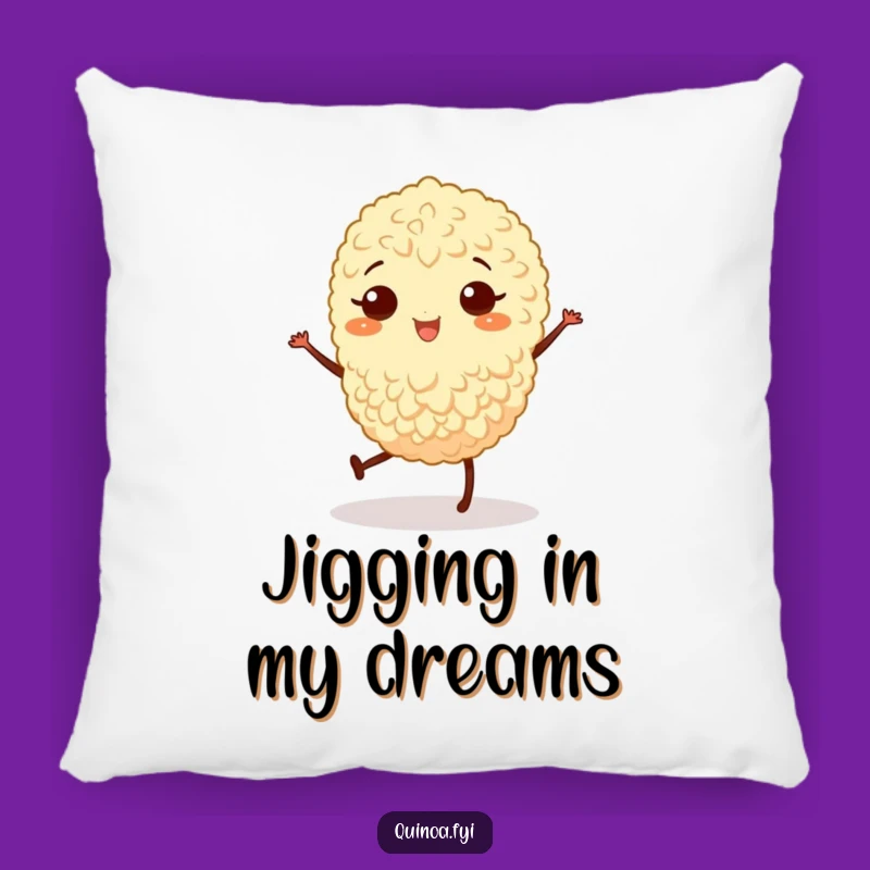 Funny Quinoa Jig Pillow: Cozy Joyful Grain Gift