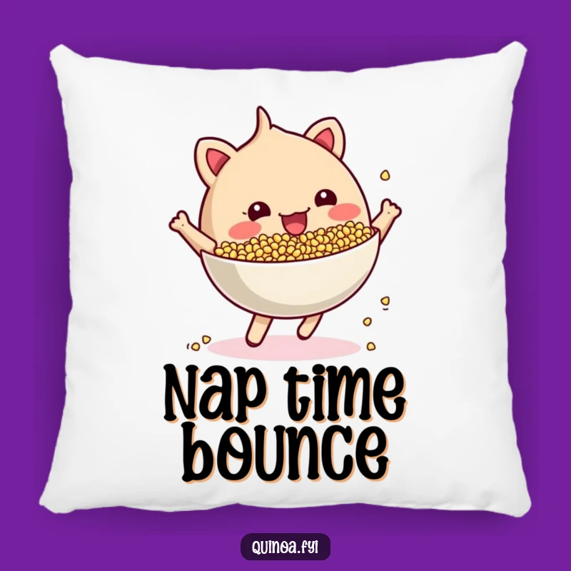 Funny Bouncing Quinoa Bowl Pillow: Cuddle Up with Comfort, Hilarious Gift