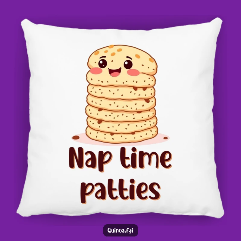 Funny Quinoa Patties Pillow - Cozy and Hilarious Foodie Decor