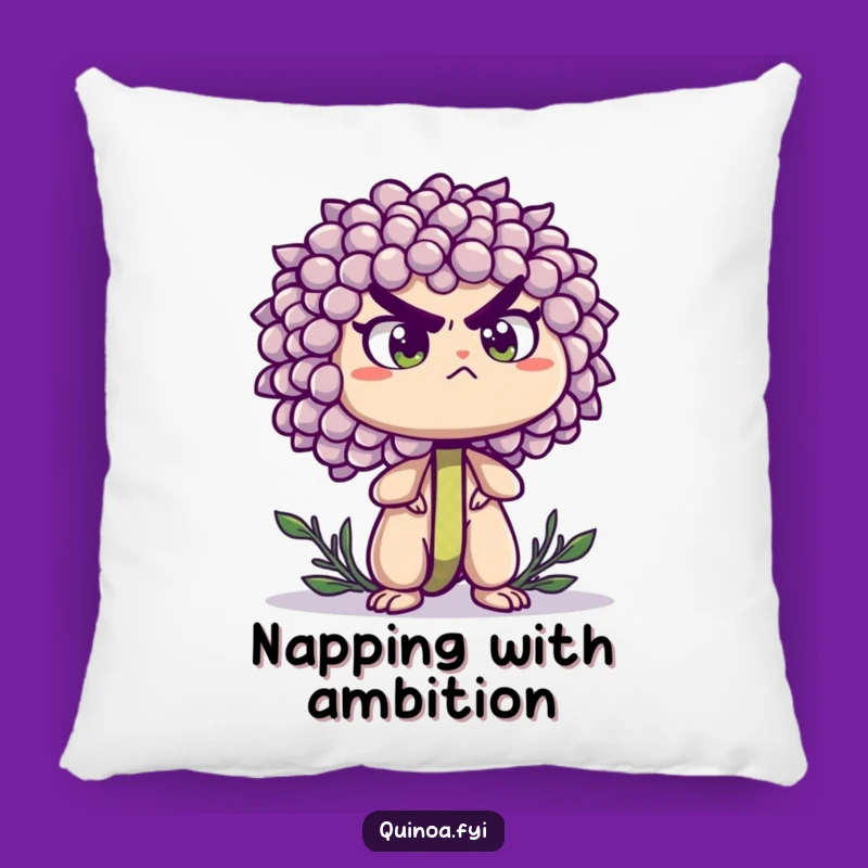 Funny Quinoa Sprout Pillow - Determined Comfort for Resilient Spaces