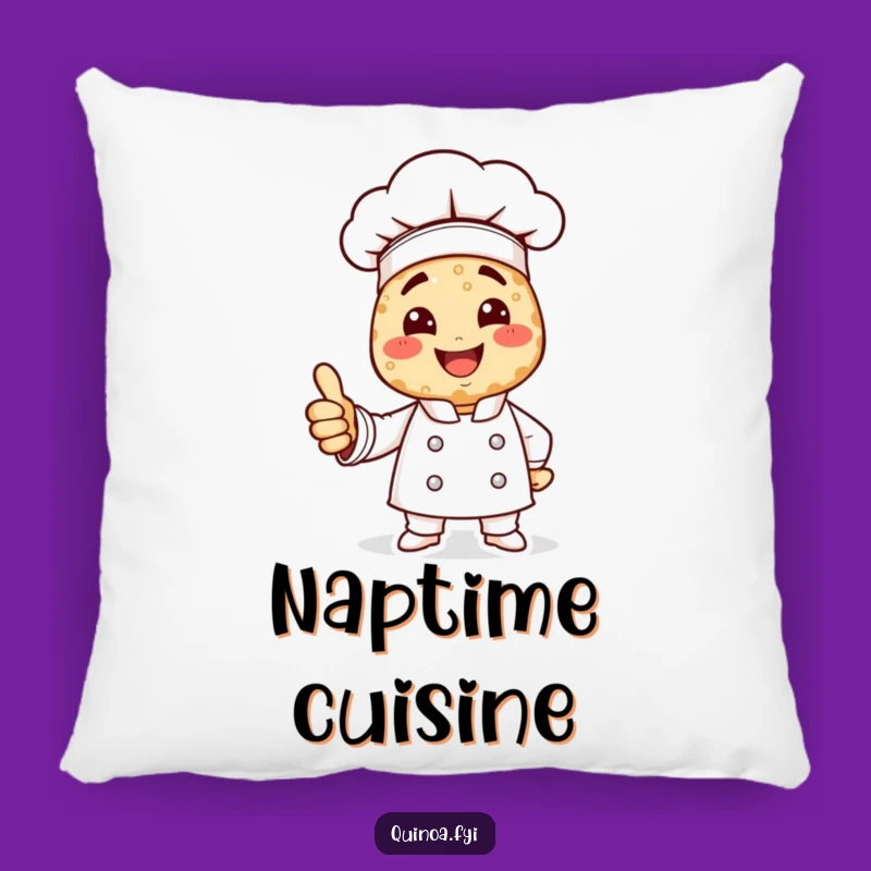 Funny Quinoa Chef Pillow: Smiling Cook, Thumbs Up Comfort, Cozy Funny Gift