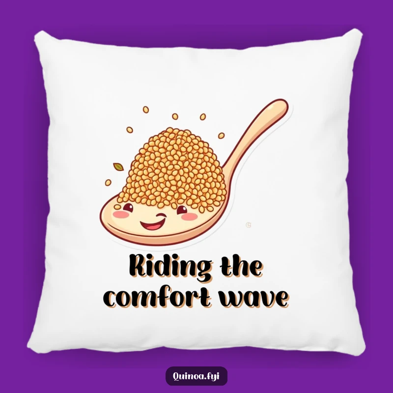 Funny Quinoa Spoon Ride Pillow: Comfy and Hilarious Home Decor Accent!