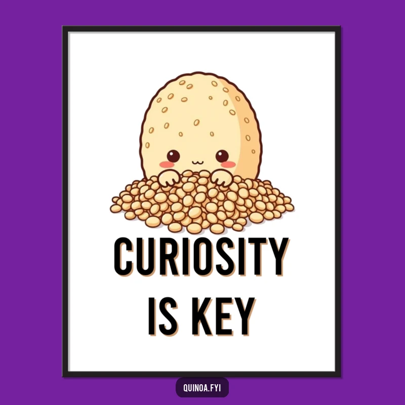 Funny Quinoa Peek Digital Art: Curious Grain Character for Intriguing Decor