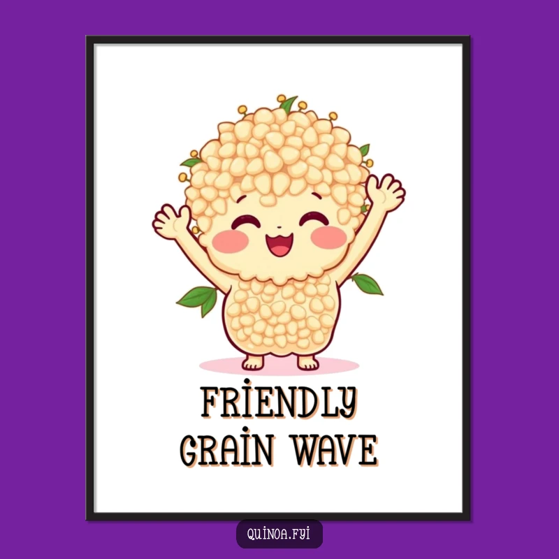 Funny Quinoa Bunch Digital Art: Happy Waving Scene Gift