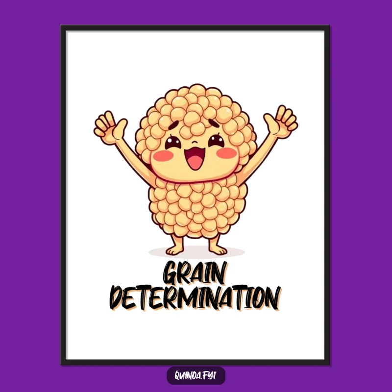 Funny Determined Quinoa Cluster Digital Print - Instant Motivational Wall Art