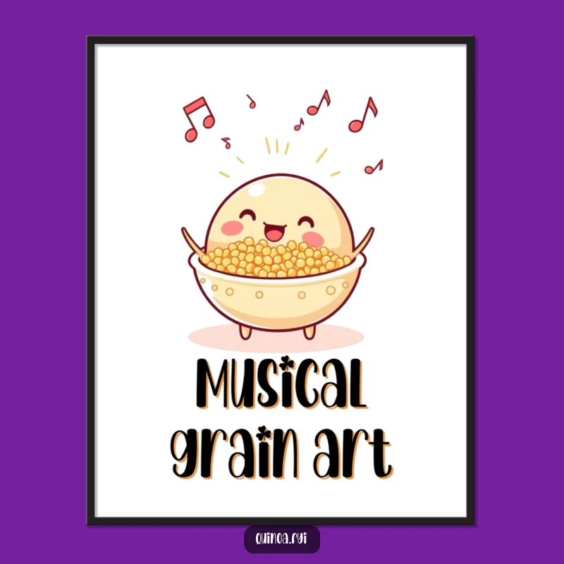 Funny Musical Quinoa Dish Digital Print: Instant Joyful Decor, A Hilarious Gift