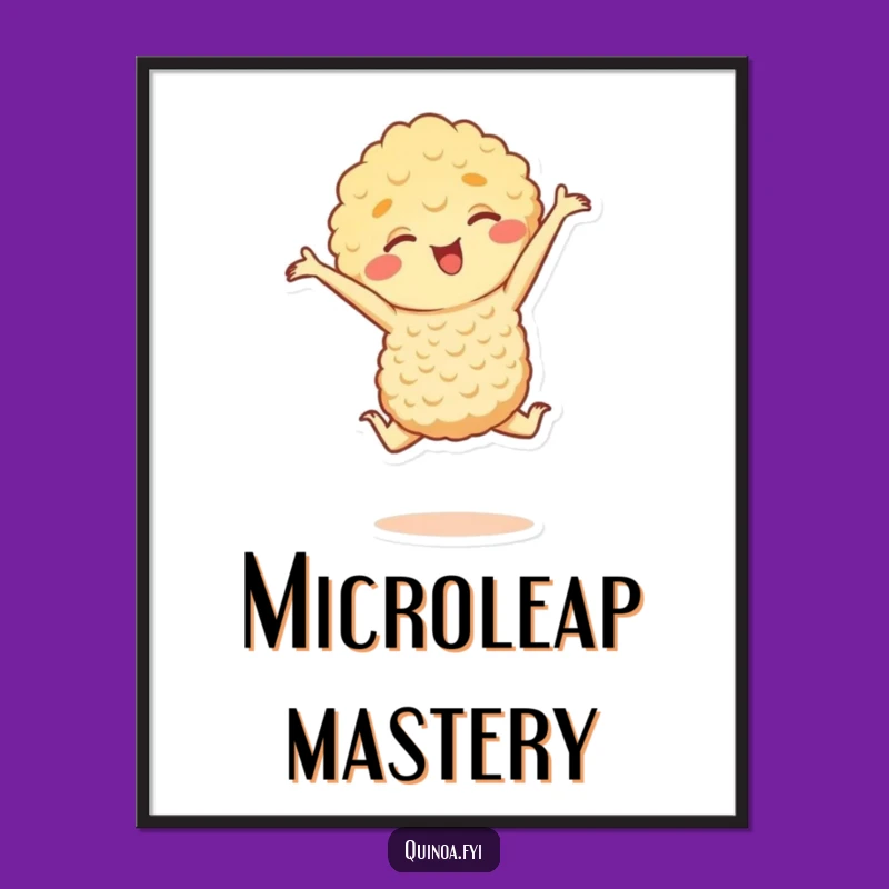 Funny Quinoa Leap Digital Art: Instant Joyful Decor with Healthy Humor