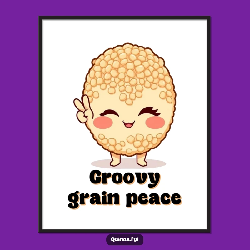 Funny Quinoa Peace Sign Digital Art Print - Printable Healthy Humor Decor