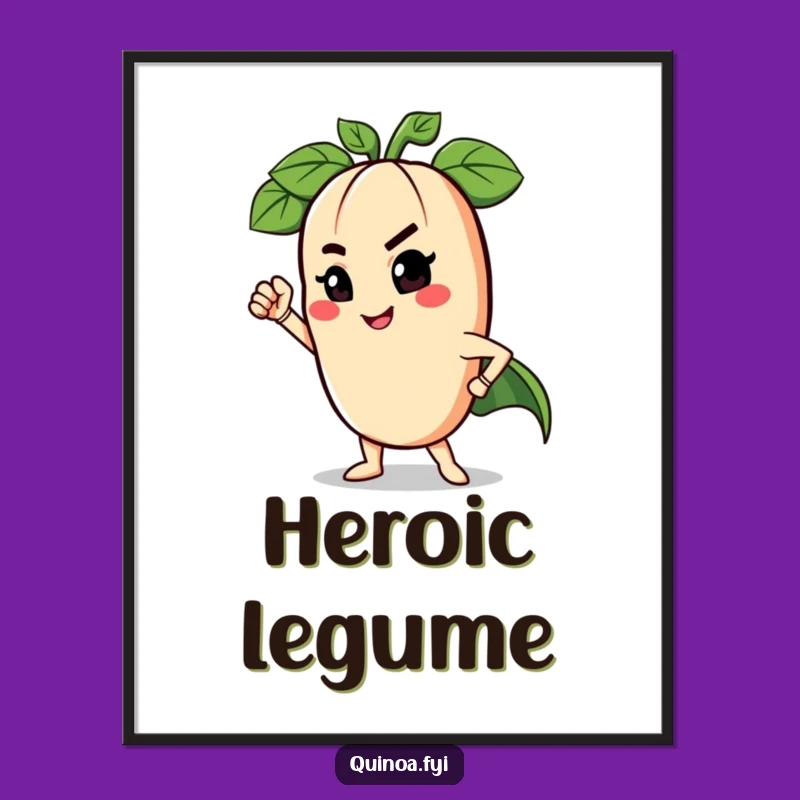 Funny Superhero Legume Digital Print - Instant Humorous Wall Art Download