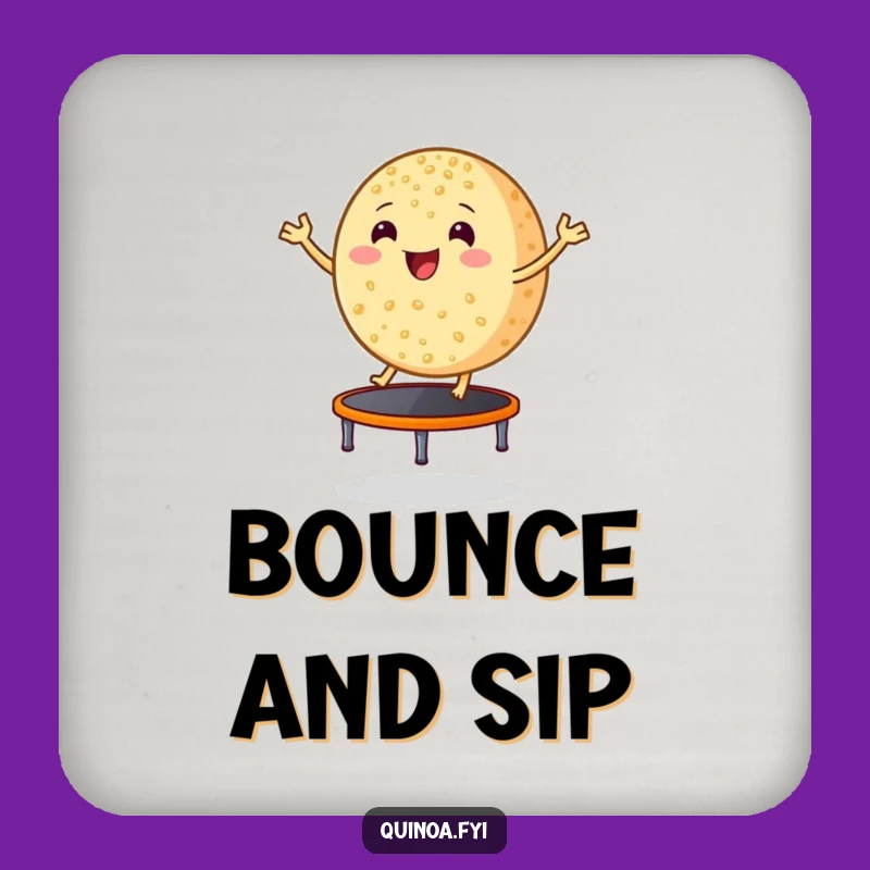 Funny Bouncing Quinoa Coasters, Hilarious Gift for Healthy Homes