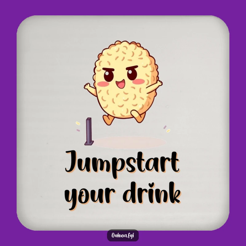 Funny Quinoa Hurdler Coaster: Protect Surfaces with Grit, Funny Gift