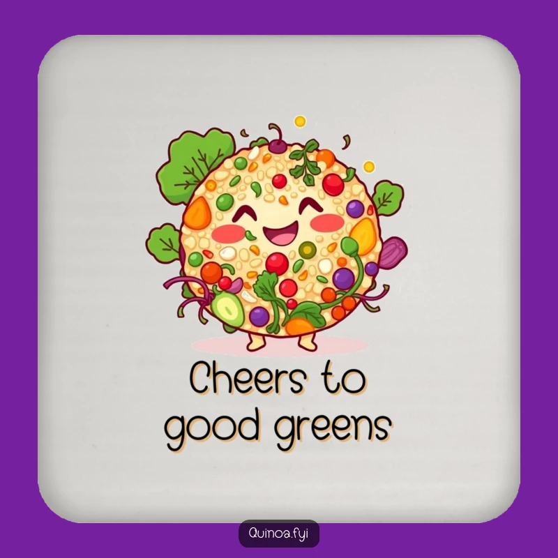 Funny Quinoa Salad Coaster - Protect Your Surfaces with This Happy Funny Gift