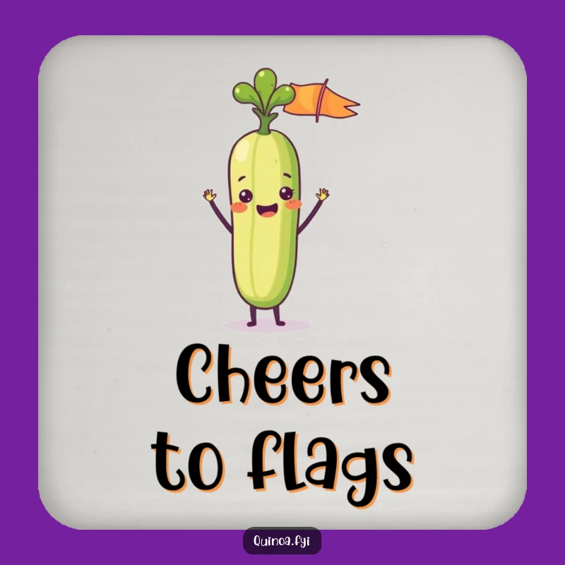 Funny Veggie Stick Flag Drink Coaster - Protect Surfaces Cheerfully