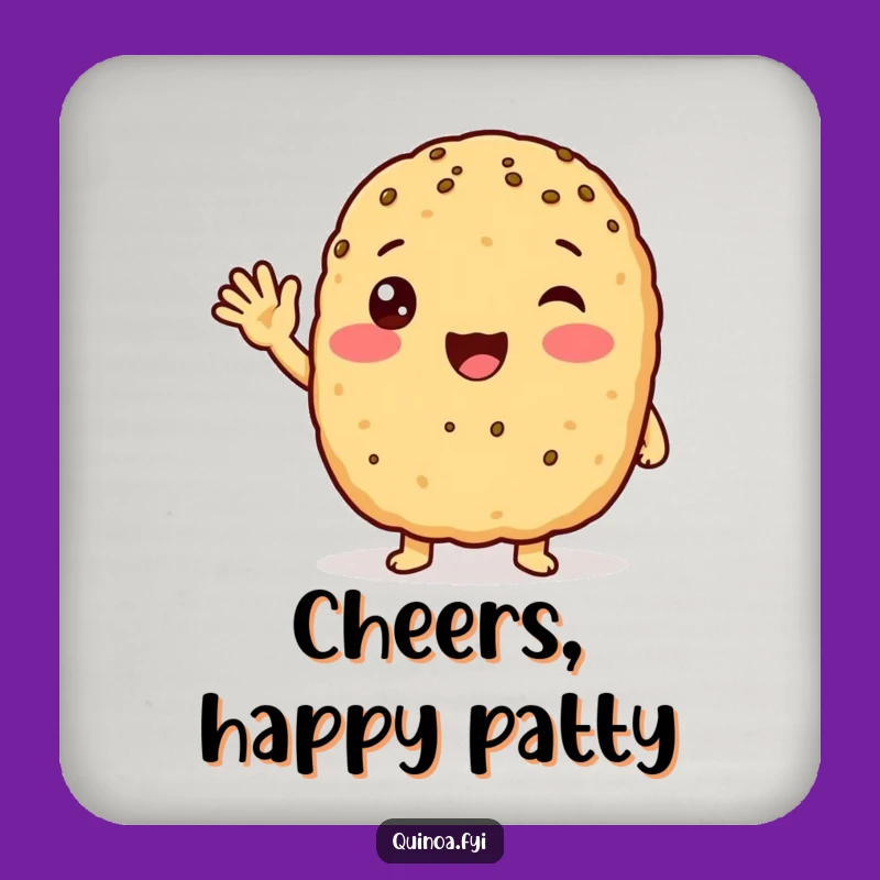 Funny Waving Quinoa Patty Coasters: Protect Surfaces Warmly, Hilarious Gift