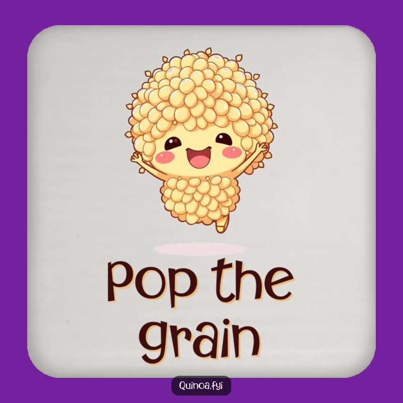 Funny Quinoa Hop Drink Coaster: Protect Surfaces with this Jolly Grain Art, A Tiny Funny Gift!