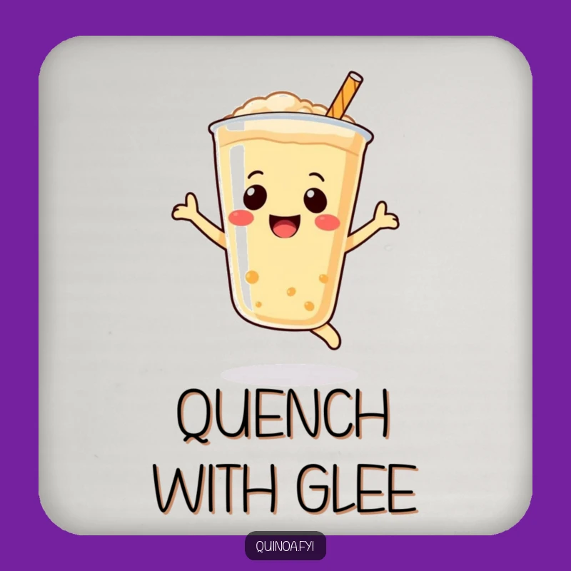 Funny Quinoa Drink Coasters, Smiley Face Protection, Joyful Leap Decor, Unique Funny Gift Set